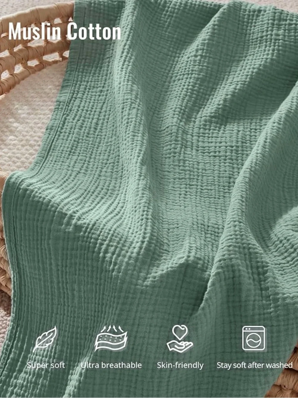 Soft Sage Muslin Nursing Cover